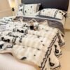 Luxury Artificial Rabbit Fur Blanket Big Bubble Rabbit Hair Composite Milk Velvet Hot .*. .*. .*. .*. Soft, Tear Resistant, Machine Washable, Suitable For Sofa, Bed, Office, Camping, All Seasons Comfort