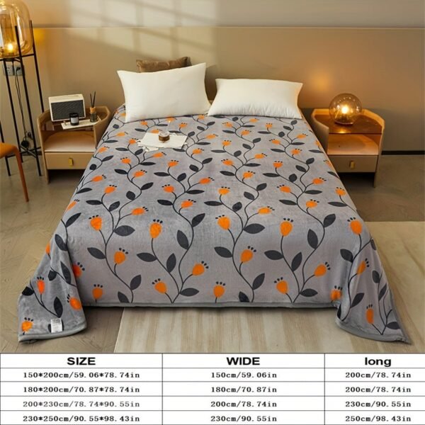 One Leaf Print, Warm And Comfortable Soft Mink Blanket, Throw Blanket, Four Seasons Blanket, Fine Texture, Thick Velvet Feel, Suitable For Sofa, Bed, Car, Office, Camping