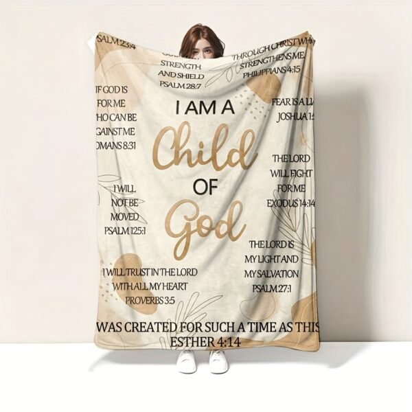 Bible Verse, Thick Flannel Blanket – Soft & Cozy Christian Gift For Women, Religious Text Throw, Faith Inspired Plush Fleece Blanket With Double Sided Comfort, Perfect For Autumn Winter Seasons, Multi Use Super Soft Sheepskin Blanket