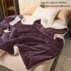 Dark Purple Double Layer Milk Velvet Lamb Velvet Blanket | Machine Washable, All Season Comfort, Polyester