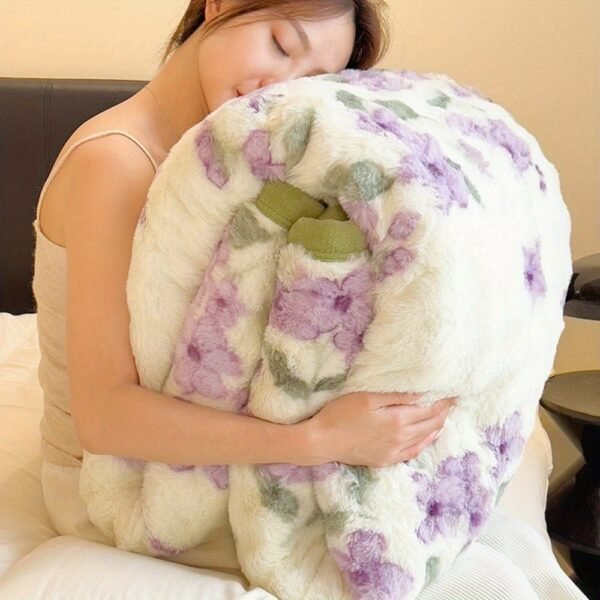 Luxury Artificial Rabbit Fur Blanket Big Bubble Rabbit Hair Composite Milk Velvet Hot .*. .*. .*. .*. Soft, Tear Resistant, Machine Washable, Suitable For Sofa, Bed, Office, Camping, All Seasons Comfort