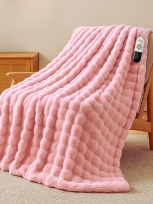 Bubble Heating Blanket | Vintage Style, Machine Washable, Mixed Color, Satin Weave, All Season, Multipurpose Use, Plug Powered,