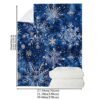 Blue Snowflake Pattern Flannel Blanket Soft Warm All Season Bedspread, Thick Cozy Bed Cover For Winter, Sofa & Bed, Contemporary Blue & White Snowflake Design, Durable Flannel Fabric, Fits Single Double Mattresses