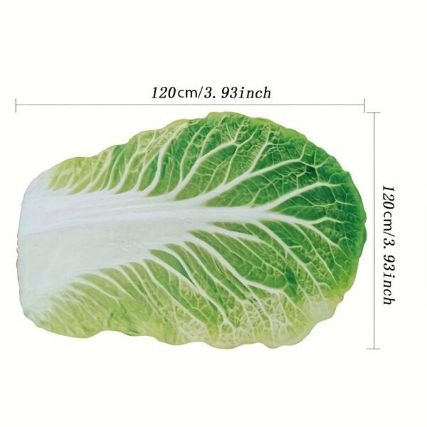 Realistic Lettuce Design Flannel Blanket Soft Geometric Leaf Pattern, All Season Cozy Throw For Home Decor, Unique Gift Idea, Contemporary Style, Decorative Bed Throw, Playful Decor Item