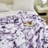 Marble Pattern Flannel Blanket | Contemporary Style, Polyester, Machine Washable, Suitable For All Seasons, Ideal For Bedroom And Living Room Decor