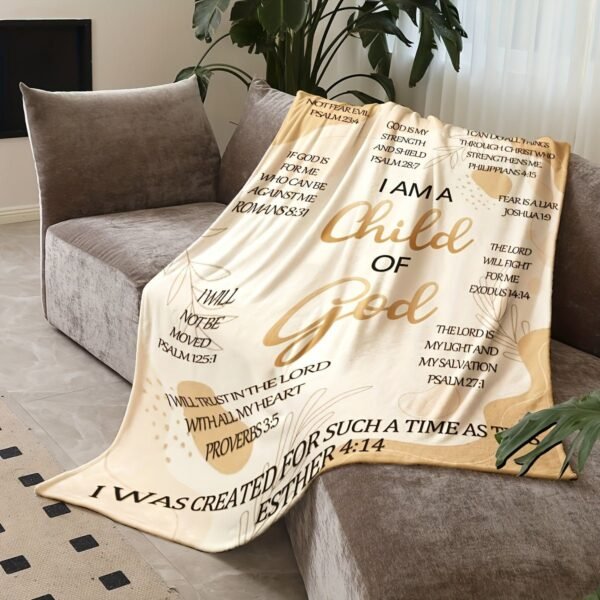 Bible Verse, Thick Flannel Blanket – Soft & Cozy Christian Gift For Women, Religious Text Throw, Faith Inspired Plush Fleece Blanket With Double Sided Comfort, Perfect For Autumn Winter Seasons, Multi Use Super Soft Sheepskin Blanket