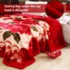 Red, Korean Blanket Winter Blanket King Size, Plush Bed Blanket Queen Size Korean Blanket Durable Ply Reversible, Silky Soft Heavy Blankets For Winter Fleece Blanket