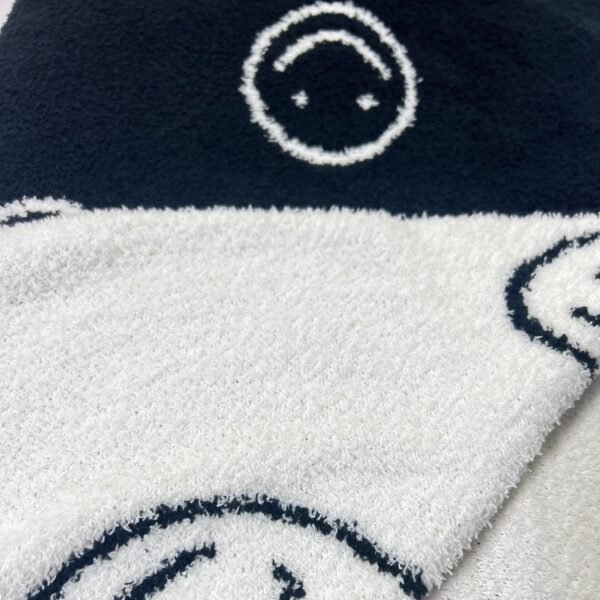 Colorful Smiling Face Blanket, Half Velvet Knitted Blanket, Sofa Nap Blanket, Office Nap Blanket, For Couch Sofa Office Bed Camping Travel, Multi Purpose Gift Blanket For All Season