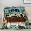 Classic Fashion Blanket, Retro Camping Theme Flannel Blanket, Soft Warm Throw Blanket Nap Blanket For Couch Sofa Office Bed Camping Travel, Multi Purpose Gift Blanket For All Season