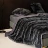 Extra Large Luxury Faux Fur Blanket Plush Soft All Season Throw With Elegant Black & White Design, Machine Washable For Bedding, Sofa, Camping Cozy Warmth, .. Inch, Heavyweight Polyester