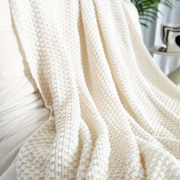 Nordic Style Solid Color Chunky Knitted Blanket, Double Sided Throw Blanket With Tassel, Soft Warm Blanket For Couch, Sofa, Office, Bed, Camping, Car, Travelling For All Season