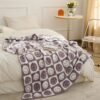 Warm And Cozy Checkerboard Smile Face Microfiber Blanket For Office, Sofa, And Bed Perfect For Nap Time And Decorating