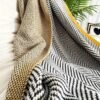 Glam Style Knitted Throw Blanket With Striped Pattern – Fantasy Theme Acrylic Soft Breathable Warm Nap Blanket For Office, Couch, Car, Bed – All Season Multipurpose Decorative Throw With Special Features