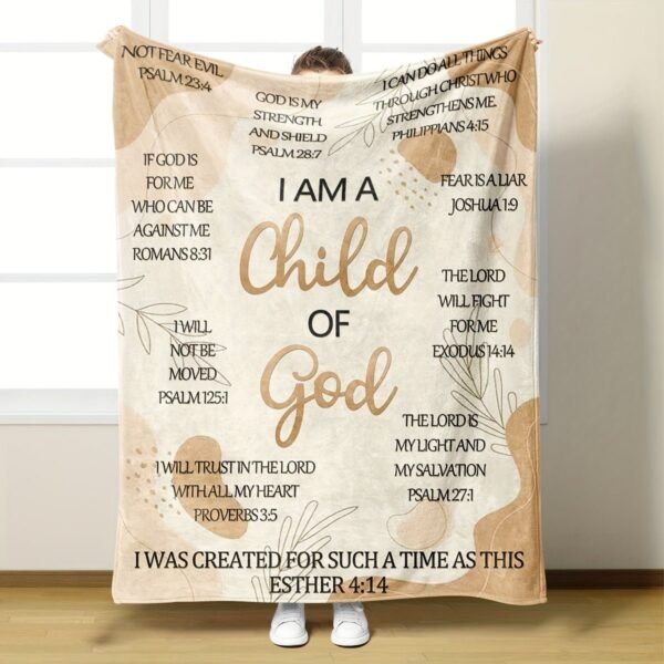 Bible Verse, Thick Flannel Blanket – Soft & Cozy Christian Gift For Women, Religious Text Throw, Faith Inspired Plush Fleece Blanket With Double Sided Comfort, Perfect For Autumn Winter Seasons, Multi Use Super Soft Sheepskin Blanket