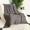 Nordic Style Solid Color Chunky Knitted Blanket, Double Sided Throw Blanket With Tassel, Soft Warm Blanket For Couch, Sofa, Office, Bed, Camping, Car, Travelling For All Season