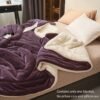Dark Purple Double Layer Milk Velvet Lamb Velvet Blanket | Machine Washable, All Season Comfort, Polyester