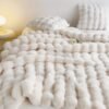 Tuscany Rabbit Fur Short Plush Casual Throw Blanket, A Luxurious High End Sofa Blanket That Is Soft, Warm, And Cozy Like Fur.