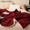 Red Milk Light Beige Sheep' Blanket Soft Cozy Bedspread & Couch, Luxury Bedding Suitable For Bed, Sofa, Or Dorm Machine Washable Contemporary Bed