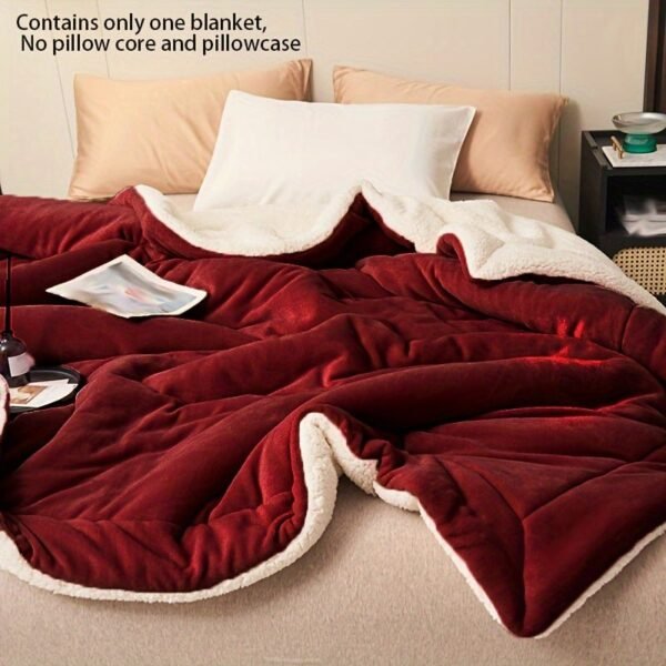 Red Milk Light Beige Sheep' Blanket Soft Cozy Bedspread & Couch, Luxury Bedding Suitable For Bed, Sofa, Or Dorm Machine Washable Contemporary Bed