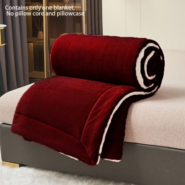 Red Milk Light Beige Sheep' Blanket Soft Cozy Bedspread & Couch, Luxury Bedding Suitable For Bed, Sofa, Or Dorm Machine Washable Contemporary Bed