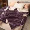 Dark Purple Double Layer Milk Velvet Lamb Velvet Blanket | Machine Washable, All Season Comfort, Polyester