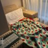 French Style Geometric Love Heart Pattern Knit Blanket Tear Resistant, All Season Multipurpose Acrylic Throw For Living Room, Office Nap, Air Conditioning Ideal Christmas, Valentine'S, Year Gift