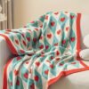 French Style Geometric Love Heart Pattern Knit Blanket Tear Resistant, All Season Multipurpose Acrylic Throw For Living Room, Office Nap, Air Conditioning Ideal Christmas, Valentine'S, Year Gift