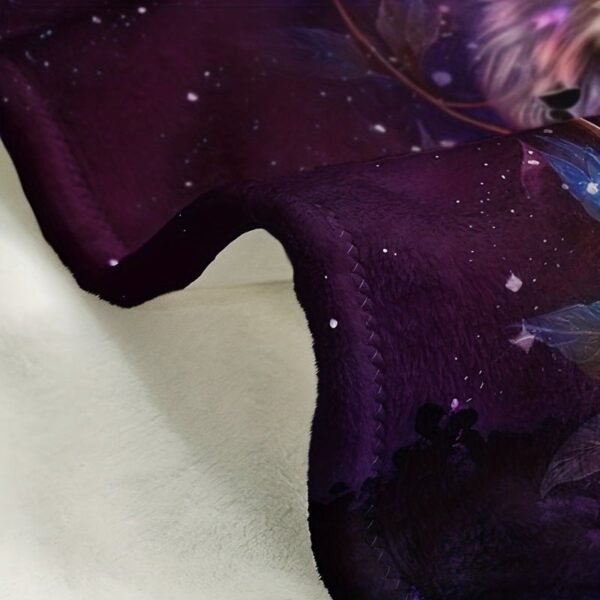 Fashion Blanket, Wolf Starry Sky Print Flannel Blanket, Soft Warm Throw Blanket Nap Blanket For Couch Sofa Office Bed Camping Travel, Multi Purpose Gift Blanket For All Season