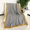 Glam Style Knitted Throw Blanket With Striped Pattern – Fantasy Theme Acrylic Soft Breathable Warm Nap Blanket For Office, Couch, Car, Bed – All Season Multipurpose Decorative Throw With Special Features