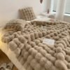 Tuscany Rabbit Fur Short Plush Casual Throw Blanket, A Luxurious High End Sofa Blanket That Is Soft, Warm, And Cozy Like Fur.