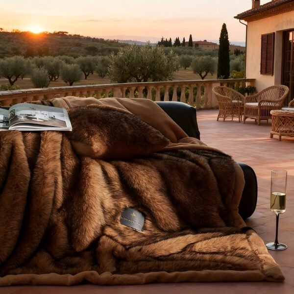 Luxurious ."." Faux Fox Fur Blanket, Ultra Soft Plush Velvet Texture, All Season Black Gray Golden Burgundy Red Warm Sofa Bedspread For Home & Rv Use Machine