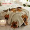 Nordic Flower Pattern Knitted Blanket, Air Conditioning Blanket Warm Cozy Soft Throw Blanket For Couch Bed Sofa