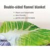 Realistic Lettuce Design Flannel Blanket Soft Geometric Leaf Pattern, All Season Cozy Throw For Home Decor, Unique Gift Idea, Contemporary Style, Decorative Bed Throw, Playful Decor Item