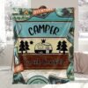 Classic Fashion Blanket, Retro Camping Theme Flannel Blanket, Soft Warm Throw Blanket Nap Blanket For Couch Sofa Office Bed Camping Travel, Multi Purpose Gift Blanket For All Season