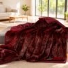 Luxurious ."." Faux Fox Fur Blanket, Ultra Soft Plush Velvet Texture, All Season Black Gray Golden Burgundy Red Warm Sofa Bedspread For Home & Rv Use Machine