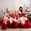 Red, Korean Blanket Winter Blanket King Size, Plush Bed Blanket Queen Size Korean Blanket Durable Ply Reversible, Silky Soft Heavy Blankets For Winter Fleece Blanket