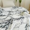 Marble Pattern Flannel Blanket | Contemporary Style, Polyester, Machine Washable, Suitable For All Seasons, Ideal For Bedroom And Living Room Decor
