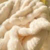 A Solid Color Thick Double Layer Blanket, Suitable For Bed Use, Office, Air Conditioning, Bedding, And Ideal For Travel, Sofa, Bed, And Home Decoration.