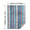 Nordic Bohemian Fleece Blanket Thickened Double Layer Warm Bedspread With Neutral Multicolor Stripes ( Nordic Color Palette) For Sofa, Bed, Couch & Camping All Season Cozy Bed Covering, Machine Washable