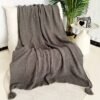 Nordic Style Solid Color Chunky Knitted Blanket, Double Sided Throw Blanket With Tassel, Soft Warm Blanket For Couch, Sofa, Office, Bed, Camping, Car, Travelling For All Season